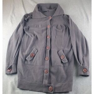 D. Exterior Cardigan Sweater Womens Small Brown Wool Angora Collared Knit Italy